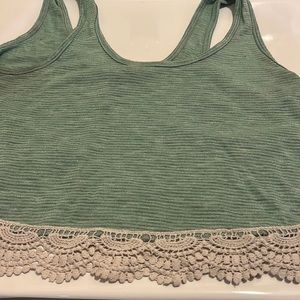 Forever 21- Aqua crop top with white lining